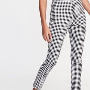 NWT Old Navy High Rise Gingham Pixie Skinny Blue and White Plaid Pants Women's 4